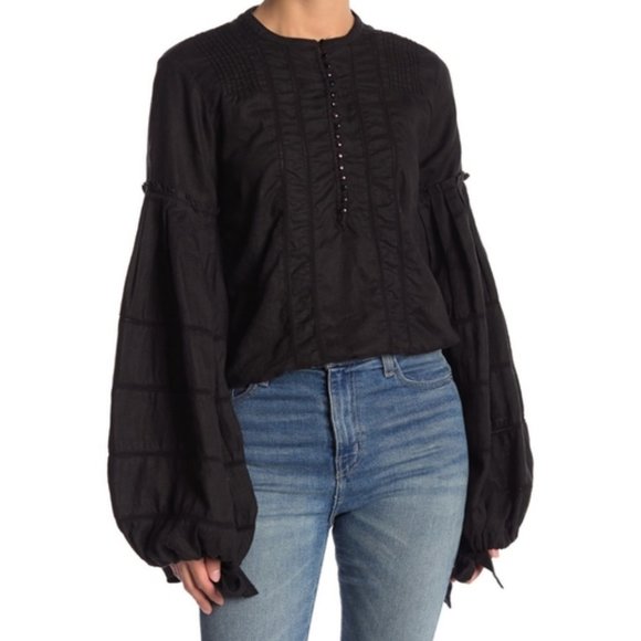 Free People Tops - Free People Linen High Swells Top Small NWT